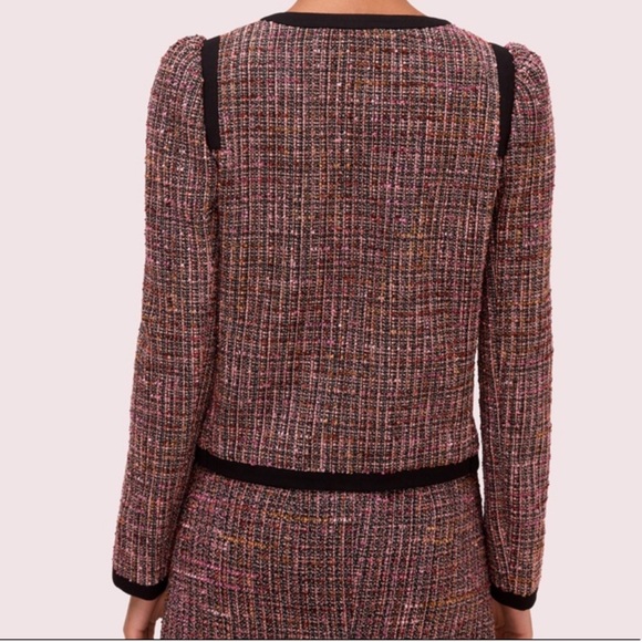 Kate Spade Pink Multi Puff Sleeve Jacket ♠️ - Picture 2 of 5